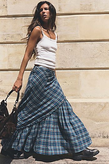 Emberwood Flannel Maxi Skirt