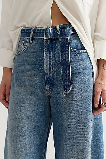 Snacks! by MOTHER The Belted Spoonful Nerdy Jeans