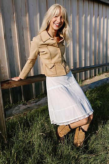 Victorian White Cotton Midi Skirt by Lauren Owen of Texas