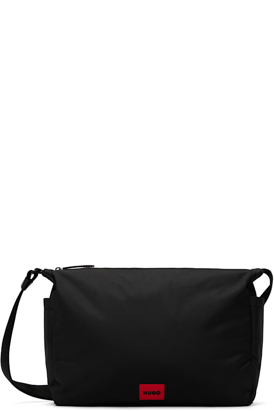 Hugo Black Canvas Messenger Bag