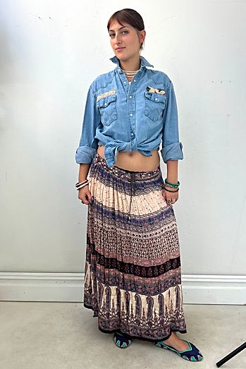 Vintage Silky Drawstring Skirt Selected by Anna Corinna