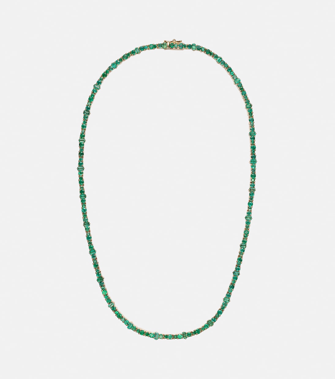 Rivulet 18kt gold tennis necklace with emeralds