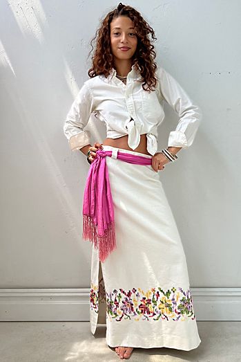 Vintage Cross Stitch Maxi Skirt Selected by Anna Corinna
