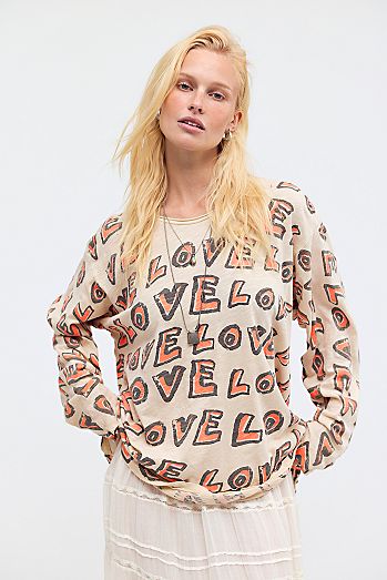 Magnolia Pearl All Over Love Viggo Printed Long-Sleeve Top